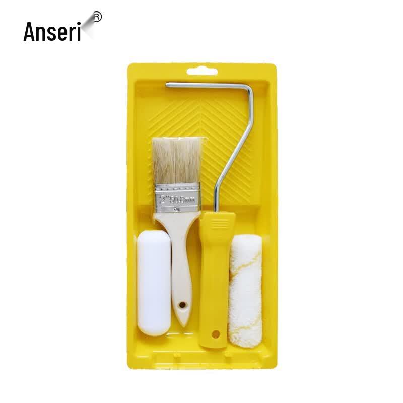 Paint Roller and Brush Set with Tray