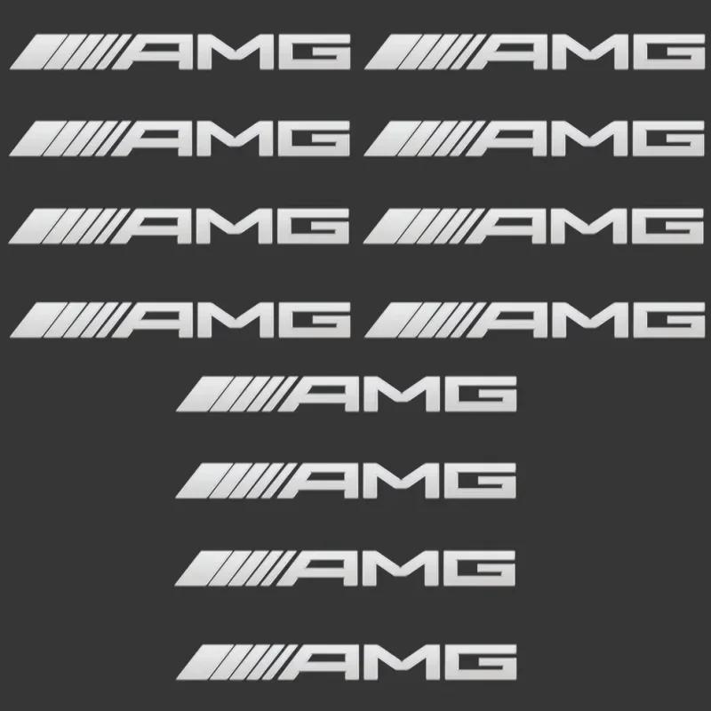 4/8PCS Mercedes-Benz AMG 3D Metal Car Stickers Car Interior Styling Decal W205 W203 GLC GLK W206 W220 A180 W211 Modification