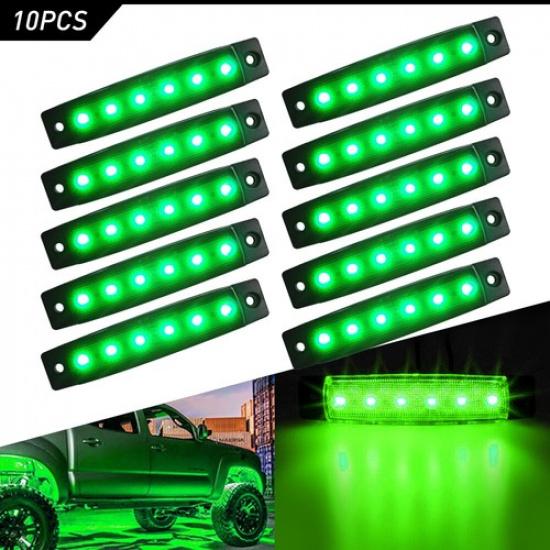 

10Pcs For Jeep Offroad UTV Truck ATV LED Green Smoked Rock Light Underbody Light