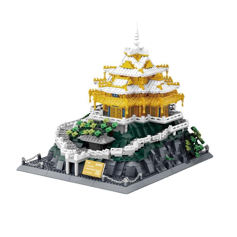 Creative China Famous Historical Architecture Micro Diamond Block Laojun Mountain Building Brick Model Sets Toy Nanobrick