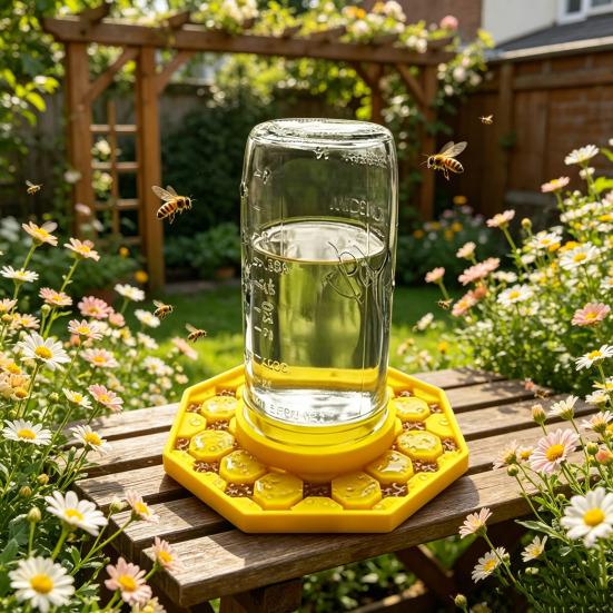 Vattenfat för bin 3D-printat Trädgårdsbestämmare Vattenmatare Säker Drickstation Förhindrar drunknande för bin Fjärilar