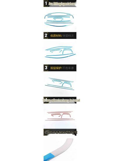 Venucia R50 Stainless Steel Window Trim Anti-Scratch Decorative Sticker