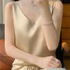 Summer Women's Silk Camisole Vest Slim V-neck Short Temperament Inner Blouse Top