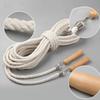 3m Wooden Handle Jump Rope Single Cotton Twine Jump Rope White Student Jump Rope for Practicing