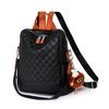 New Women's Backpack Large Capacity Casual Plaid Multi-purpose PU Backpack