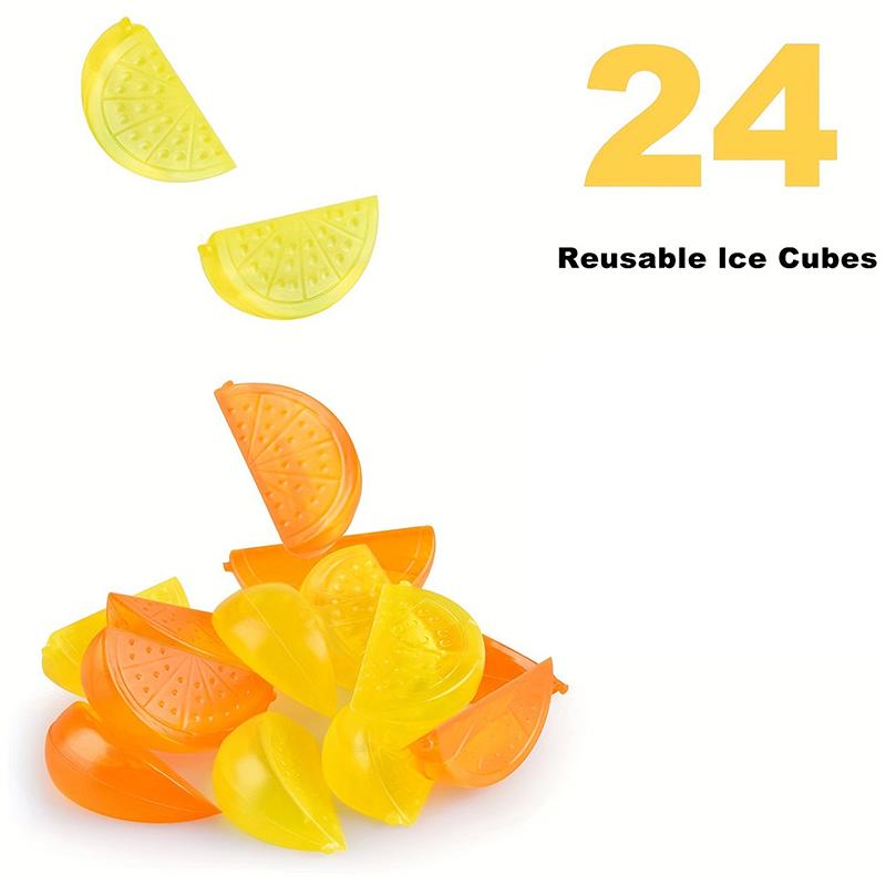 24Pcs Reusable Plastic Quick-Freeze Easy-To-Clean Fake Ice Cubes For Making Cold Appealing Drinks