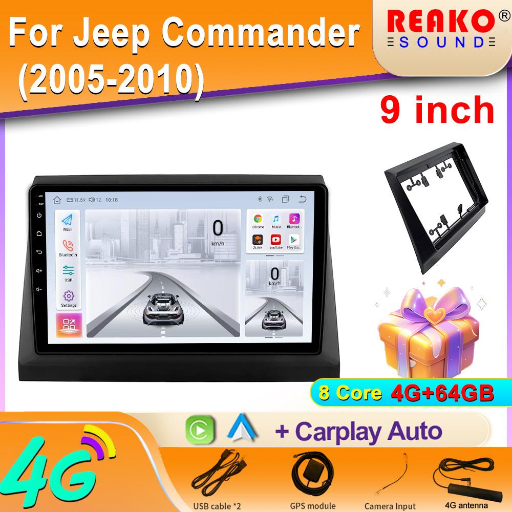 

Android для Jeep Commander (2005-2010) Автомобильный радиоприемник DSP GPS Мультимедиа Видеоплеер Беспроводной CarPlay Android Auto 2din Стерео 8 core 4GB+64GB