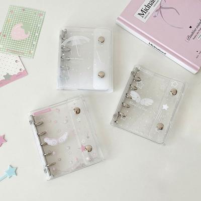 INS Transparent Loose-leaf Cover Angel Wings Patterns 3-inch Storage Photo Album Postcards Collect Book
