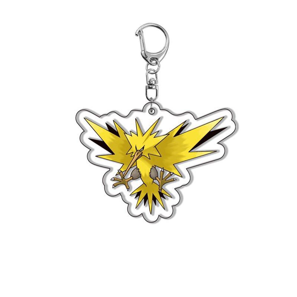 Pokemon Kawaii Acrylic Keychain Elfin Figure Pikachu Bulbasaur Psyduck Squirtle Gengar Meowth Cute Pendant Dolls Boys Gifts