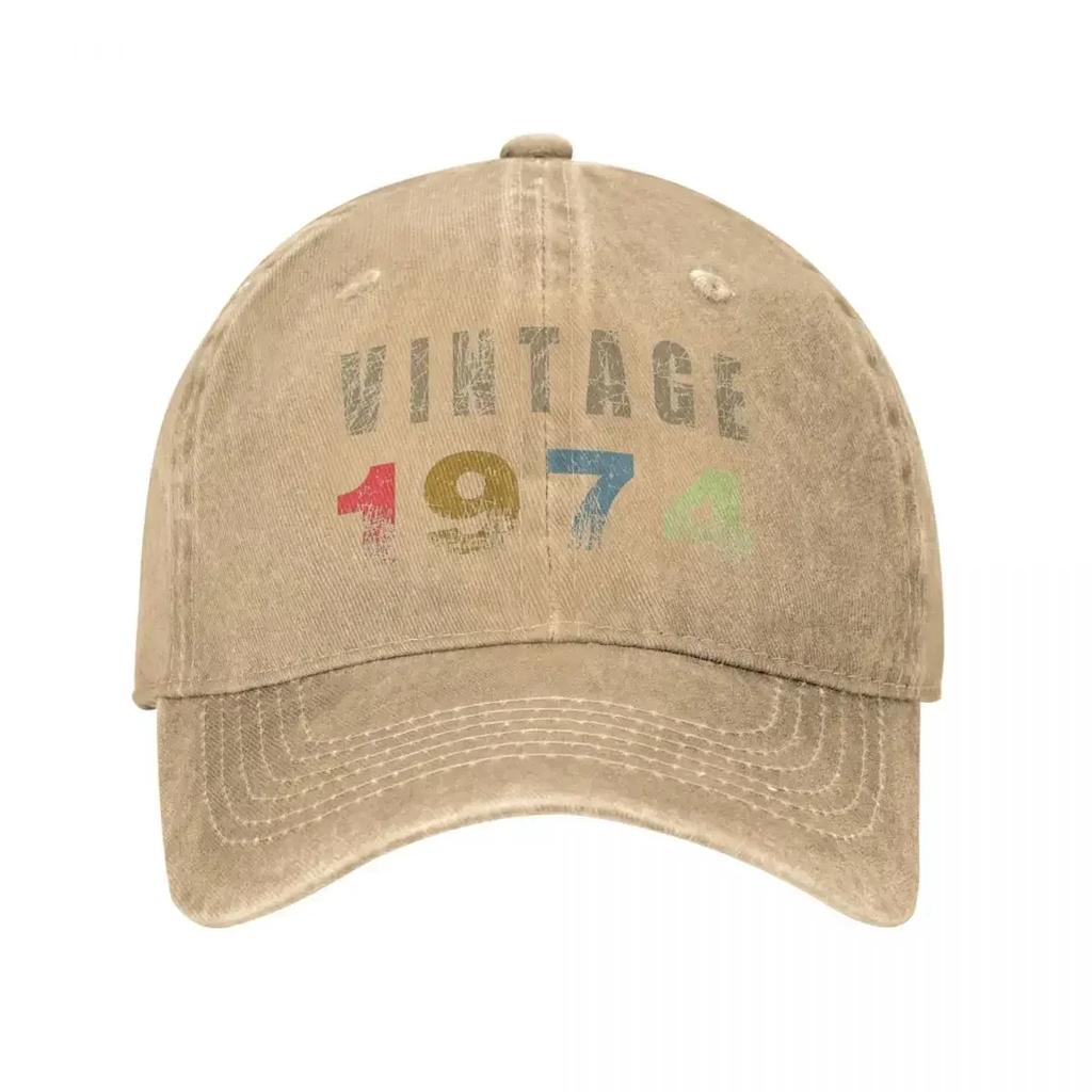 Vintage 1974 People 50th Birthday Baseball Cap Merch Casual Distressed Cotton 50 Years Old GIft Dad Hat Men Women Trucker