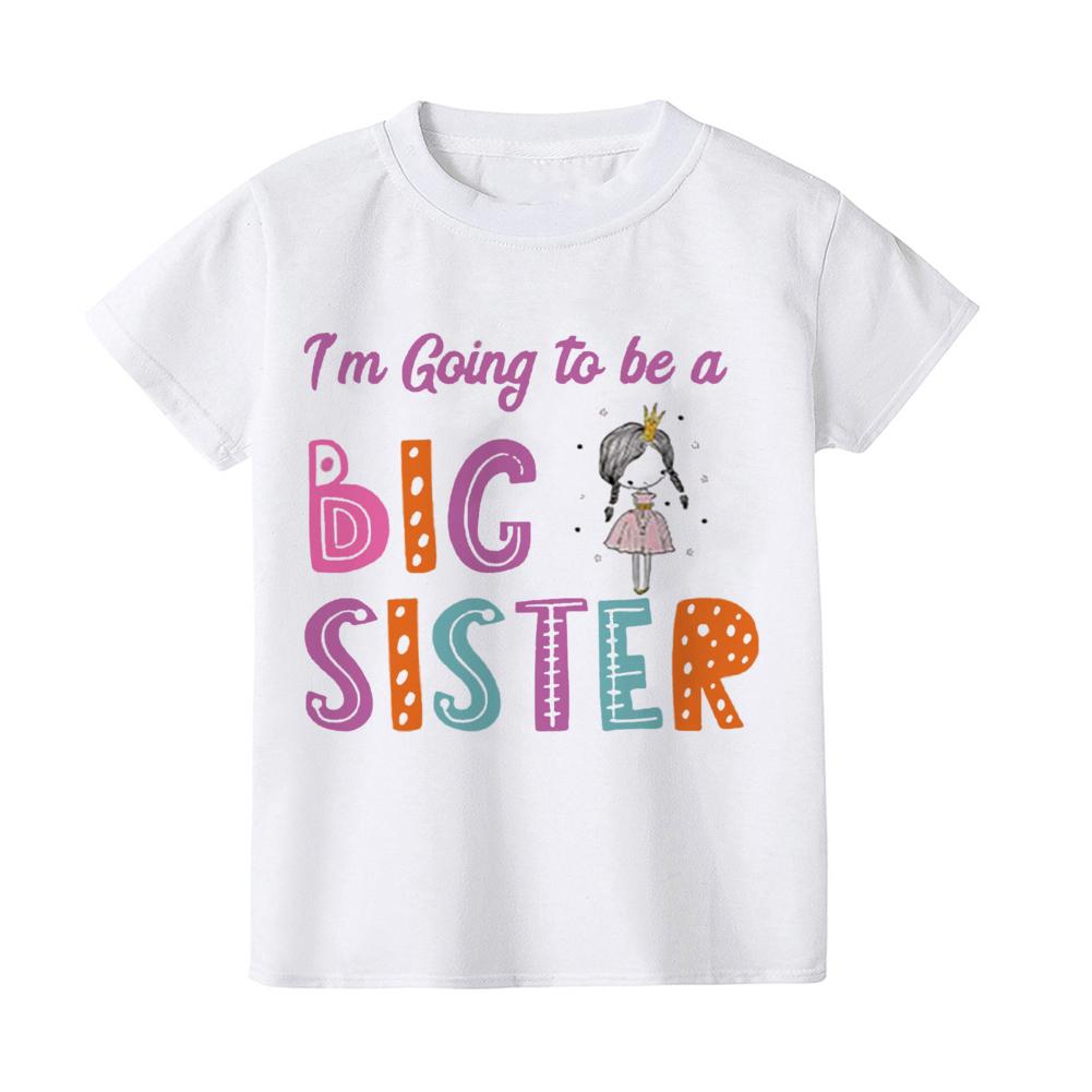 I'm Going To Be A Big Sister T-shirt Baby Announcement Big Sister Sibling Clothes Tops Toddler Rainbow Shirt Girl Kids Clothing