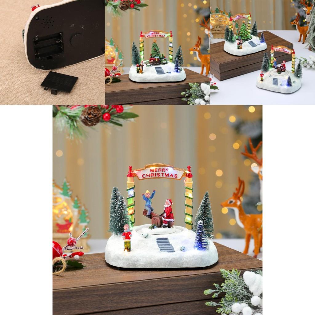 Harz-Drehwippen-Spieluhr Schneeszene Mit Weihnachtsdekoration Für Feiertagsgeschenke Und Schmuckpräsentation