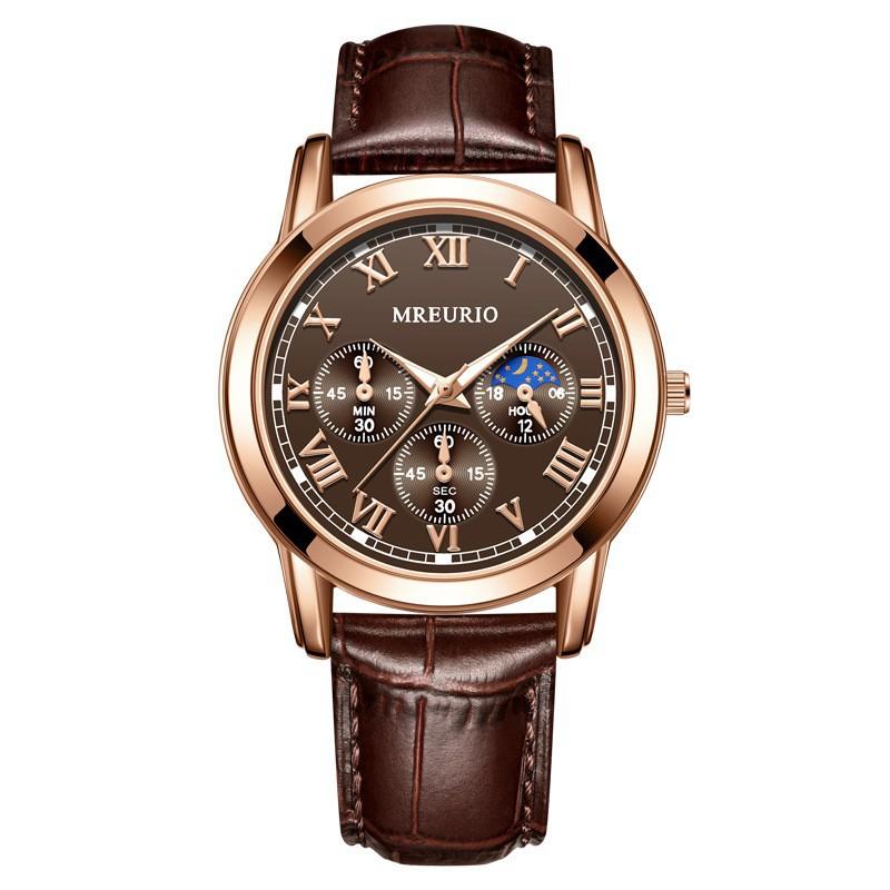 1Pc Trending Three-Eye Six-Pin Fashion Men s Watch with Belt