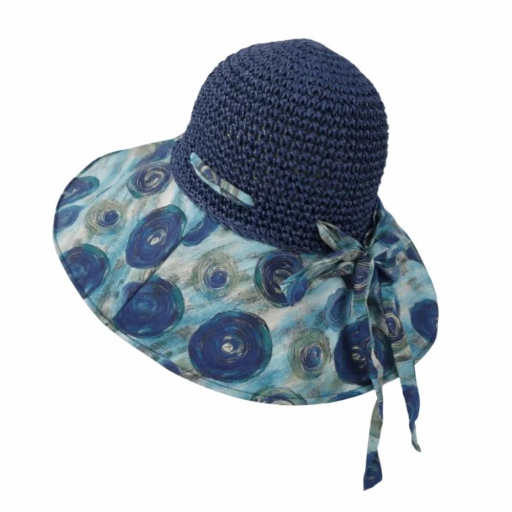 Foldable Large Brim Straw Hat Large Brim Sunshade Hat Ethnic Style Beach Hat Beach