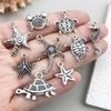 Antique Silver Ocean Starfish, Seahorse & Shark Pendant Charm for DIY Jewelry