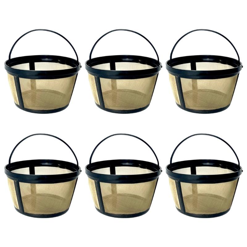 

Pack of 6 Reusable Coffee Filter Basket Suitable with Various 6~8 Cup Machines Easy Cleaning User Friendly Construction 1