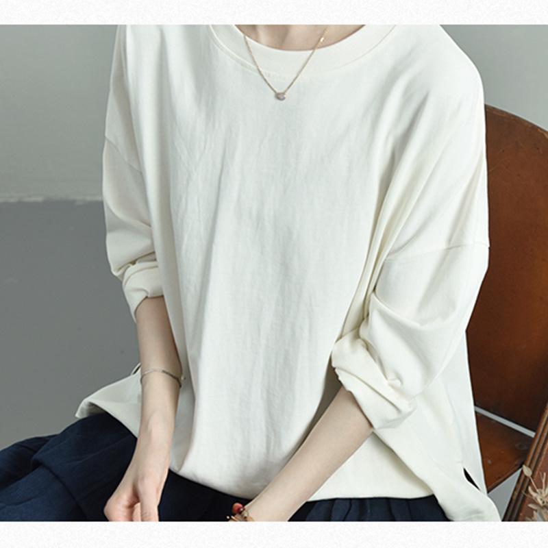 Versatile Round Neck Loose Long Sleeve T-shirt