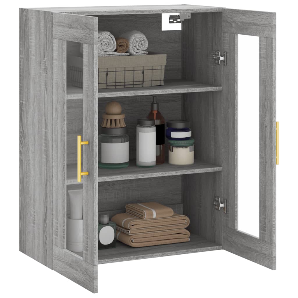 Wall Mounted Cabinet Grey Sonoma 69.5 x 34 x 90 cm
