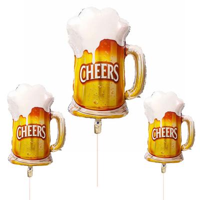 3 Stück Folienballons Bierbecher Prost Helium-Folienballons für Geburtstag Hochzeit Halloween Weihnachten