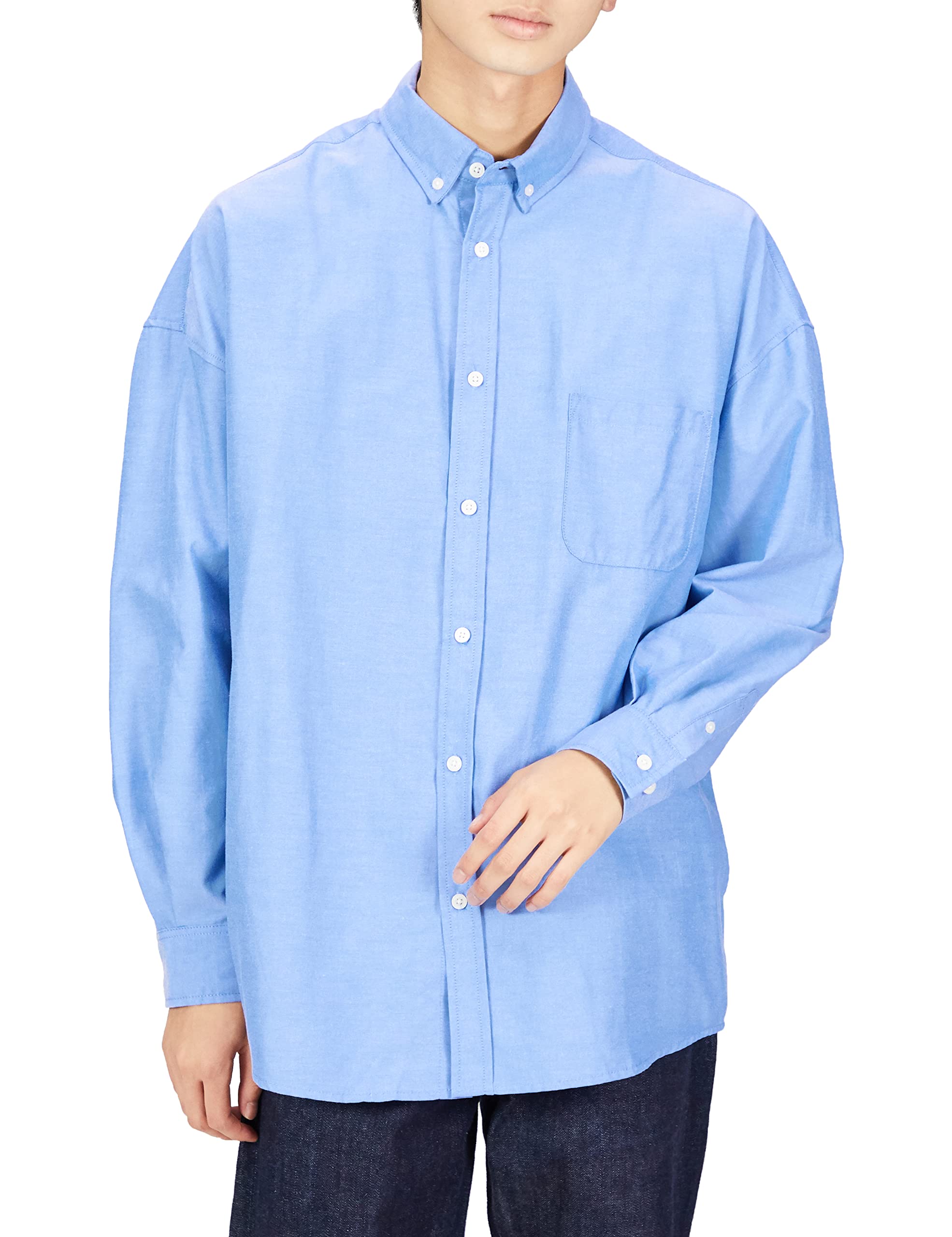 

Improves Men s Long Sleeve Oxford Button-Down Shirt, Size 50376, Sax, Size L