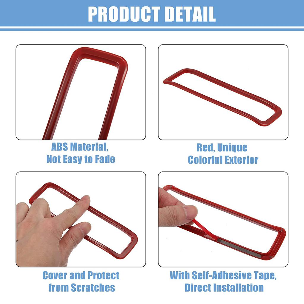 Hood Engine Air Vent Decoration Cover Red Trim Sticker For Jeep Wrangler JL Gladiator JT 2018-2025