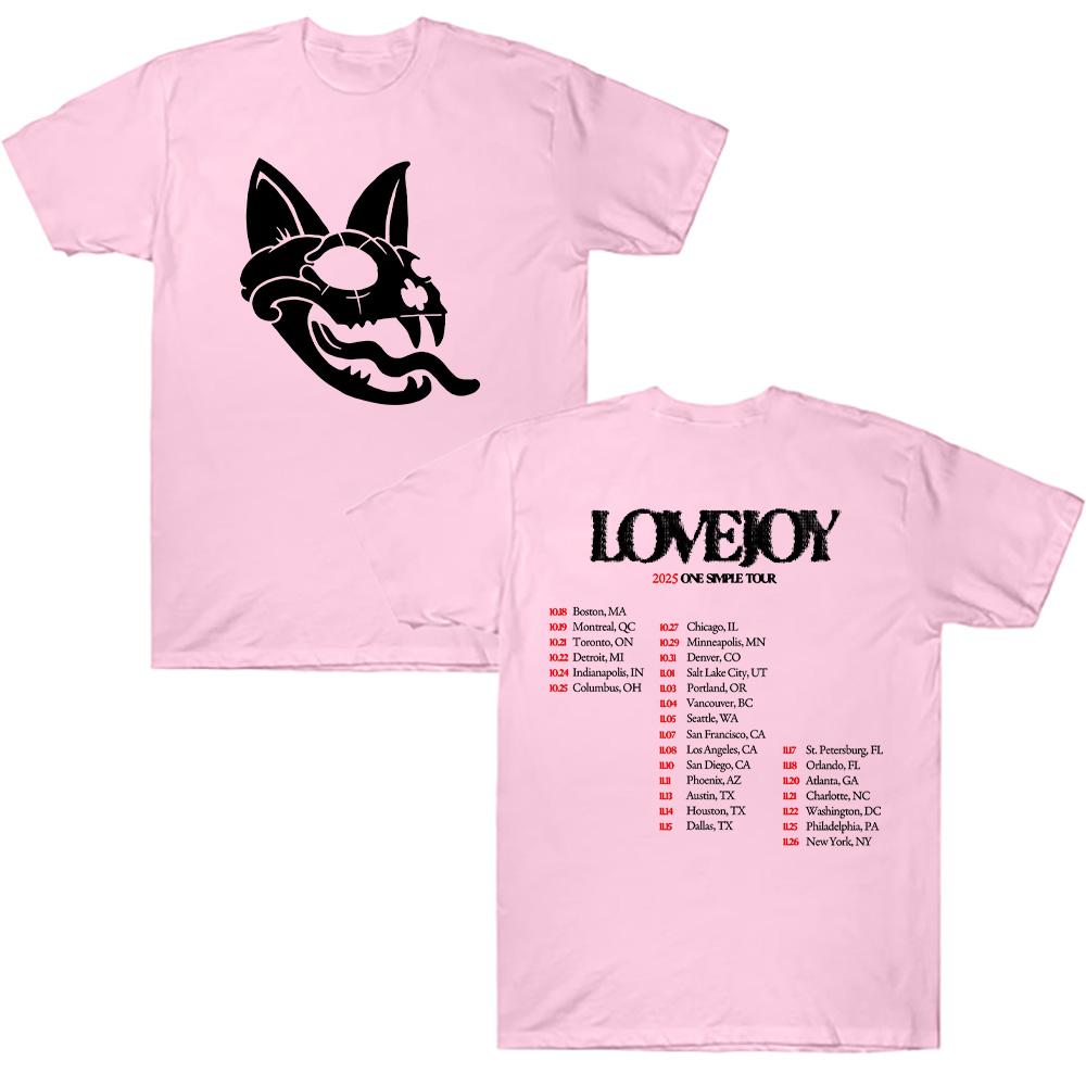 Loveoy 2025 One Simple Tour T-skjorter Lovejoy Band Grafiske T-skjorter Casual Herreklær Mote Unisex Høy Kvalitet Bomulls-T-skjorte Y2K