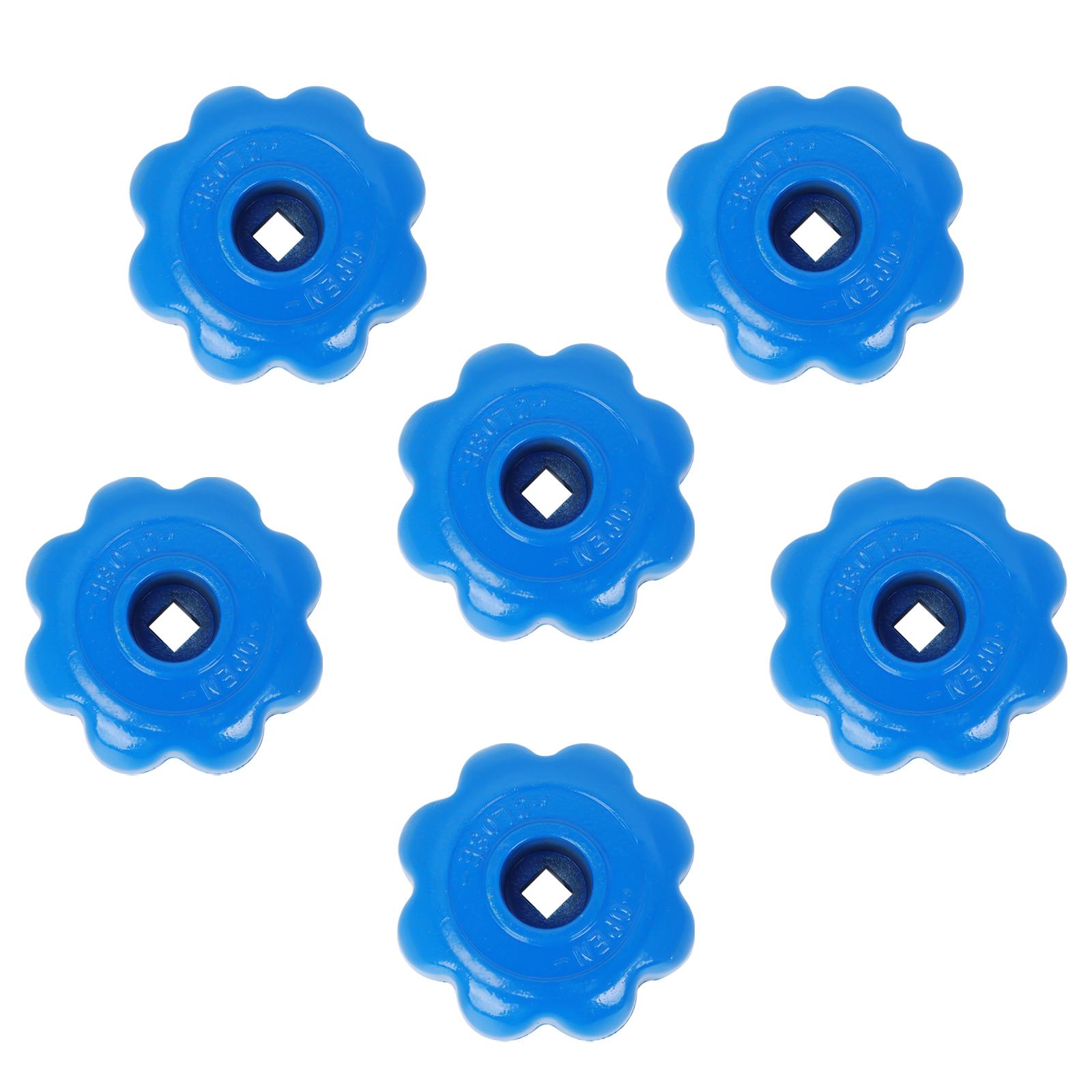 

6pcs Metal Outside Hose Bib Replacement Square Broach Round Wheel Handle синій