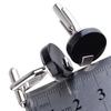 Pair Of Fashionable Men Round Shaped Cufflinks Office Meeting Events Anniversary Supplies Black
