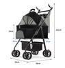 Detachable Pet Folding Pet Dog Suitable for Small and Front Wheel Rear Wheel Lightweight Dog Pet Stroller for Multiple Black Stroller, One-Touch