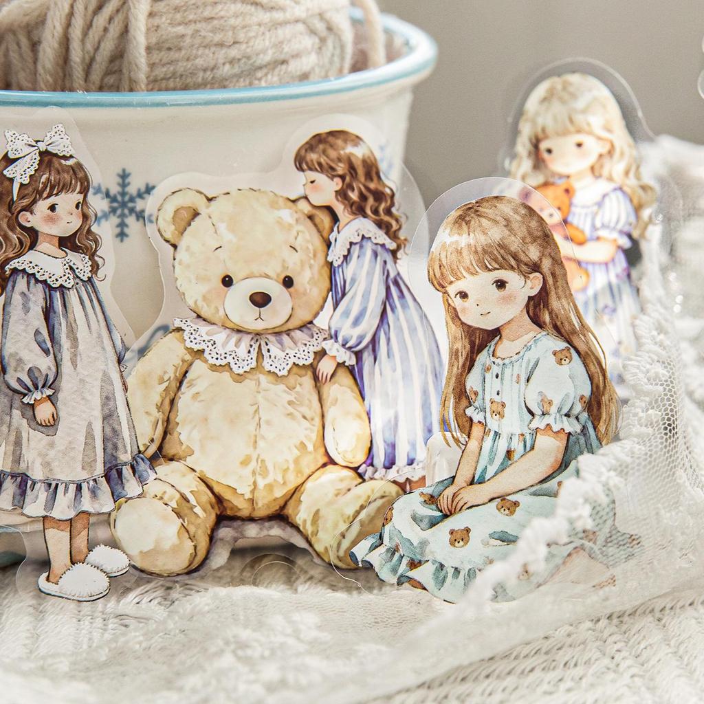 Momo PET Sticker Pack: Star Sleep Fairytale Girl Retro Cartoon Journal DIY Scenery Collage Materials