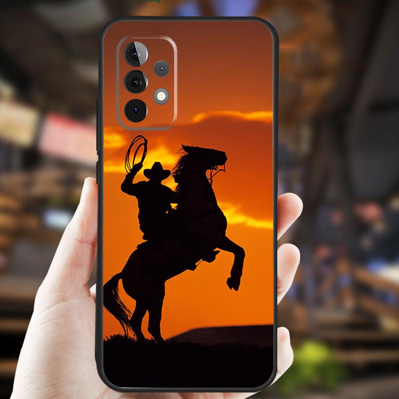 Rodeo Cowboy Lasso Horses Case For Samsung Galaxy A26 A54 A14 A36 A16 A33 A56 A15 A55 A53 A35 A22 A32 A52 A34 A05 A06