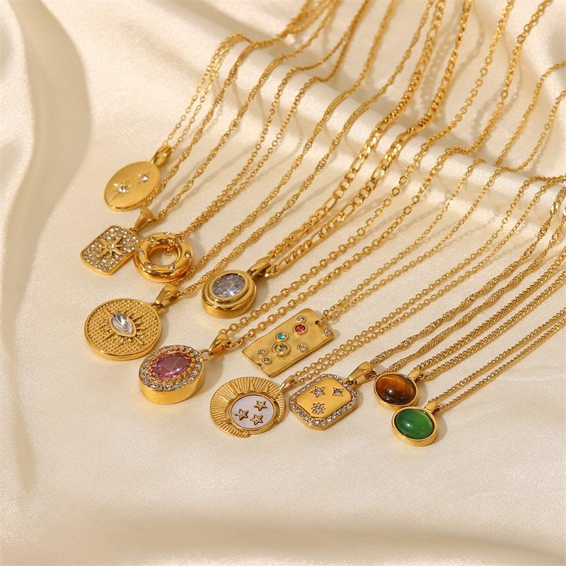 Youthway Stainless Steel Necklace Cubic Zirconia Pendant 18 K Plated Trendy Jewelry Boucle D'Oreille Femme Necklace Gala