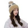 Autumn and Winter Hats, Women's Thickened and Warm Rabbit Fur Knitted Hats, Fashionable Versatile Wool Hats, Ear Protectors, and Headcaps.