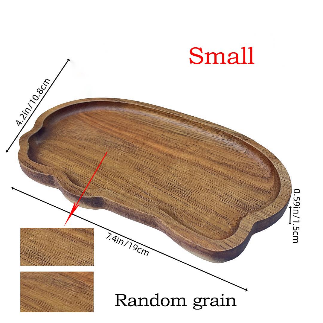 

Wooden Tea Coffee Tray Fruit Dessert Candy Plate Wood Decorative Bread Snack Cake Food Dish Trays Tableware Premium