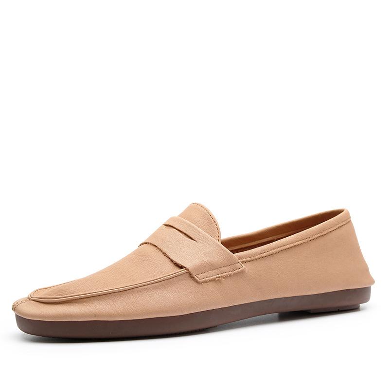 2025 direct supply new Doudou shoes men's fashion breathable casual leather shoes trendy and lightweight one-pedal lazy shoes