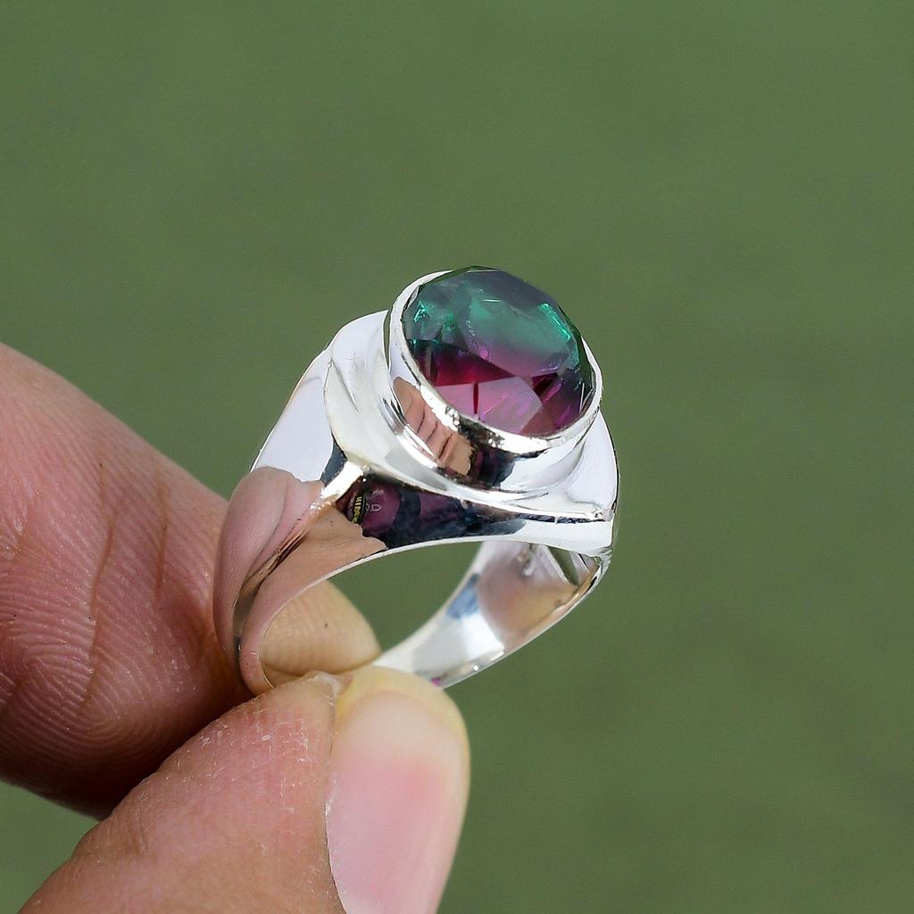 Faceted Multi Tourmaline Ring 925 Sterling Silver Ring Boho Style Ring Decent Gemstone Jewelry Handmade Ring For Gift Available In Ring Size