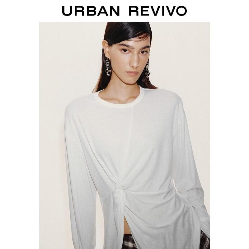 UR2026 Women's Irregular Twist Long Sleeve T-Shirt