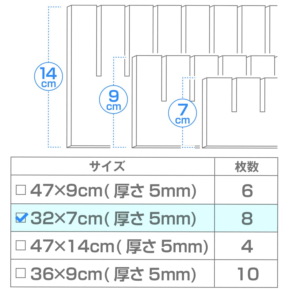 Astro Set of 32 x 7cm Cuttable for Drawer Storage and Dividers, 8, Approx. (5mm Thick), White, Organization, 711-12