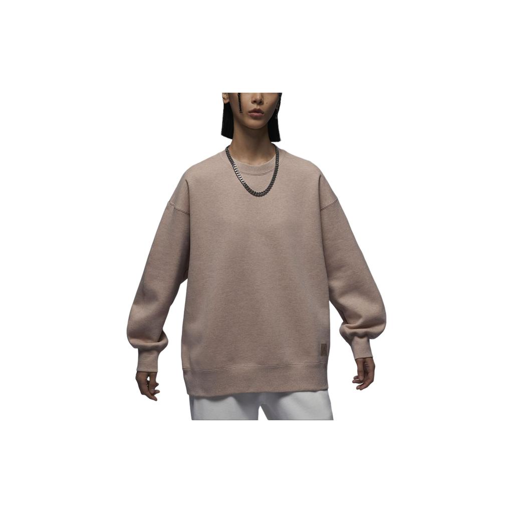 Jordan Solid Color Crew Neck Casual Long Sleeve Sweatshirt Women sweatshirt Medium-Brown FB5117-244