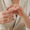 Frauen Ring Galvanik auffälligen goldenen Faux Perle Finger Ring Schmuck Zubehör