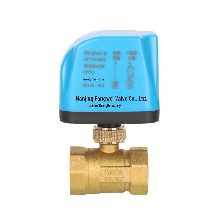 Robinet cu bilă electric Fangwei: Comutator electrovalvă apă, bidirecțional/tridirecțional, normal închis/deschis, 220V, cupru, cu două fire, DC24V, DN15/20