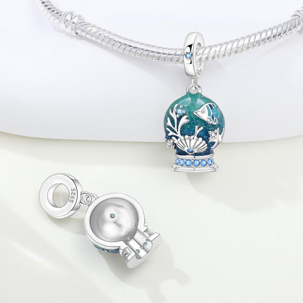 Copper Marine Life Crystal Ball Beads Original Pendants Bracelet Charm Jewelry Party Diy Trendy Gifts