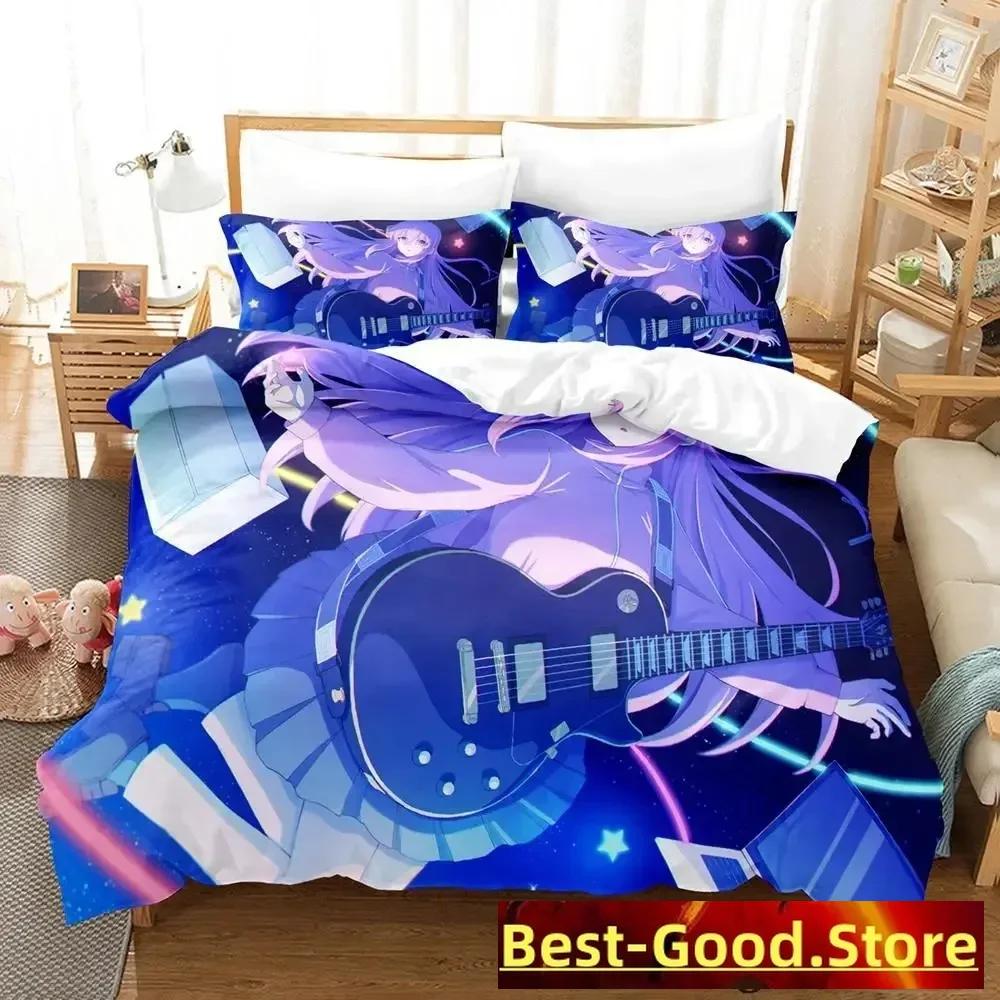 Gotou Hitori Bedding Set Single Twin Full Queen King Size Bed Set Adult Kid Bedroom Duvetcover Sets Anime Parure De Lit Bed