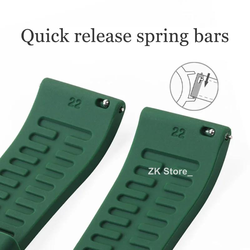Quick Relase Silicone Rubber Watch Strap 18mm 19mm 20mm 22mm 24mm Sports Watchband Butterfly Clasp Watch Strap Black Brown Red