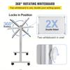 Mobile Magnetic Whiteboard, Writing Board Rolling Eraser Board Adjustable Height with Aluminum Frame and Lockable Rotating Wheel