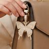 Keychain Pendant Sparkling Rhinestones Butterfly Shape Zinc Alloy Keychain Pendant with Lobster Clasp Backpack Accessory