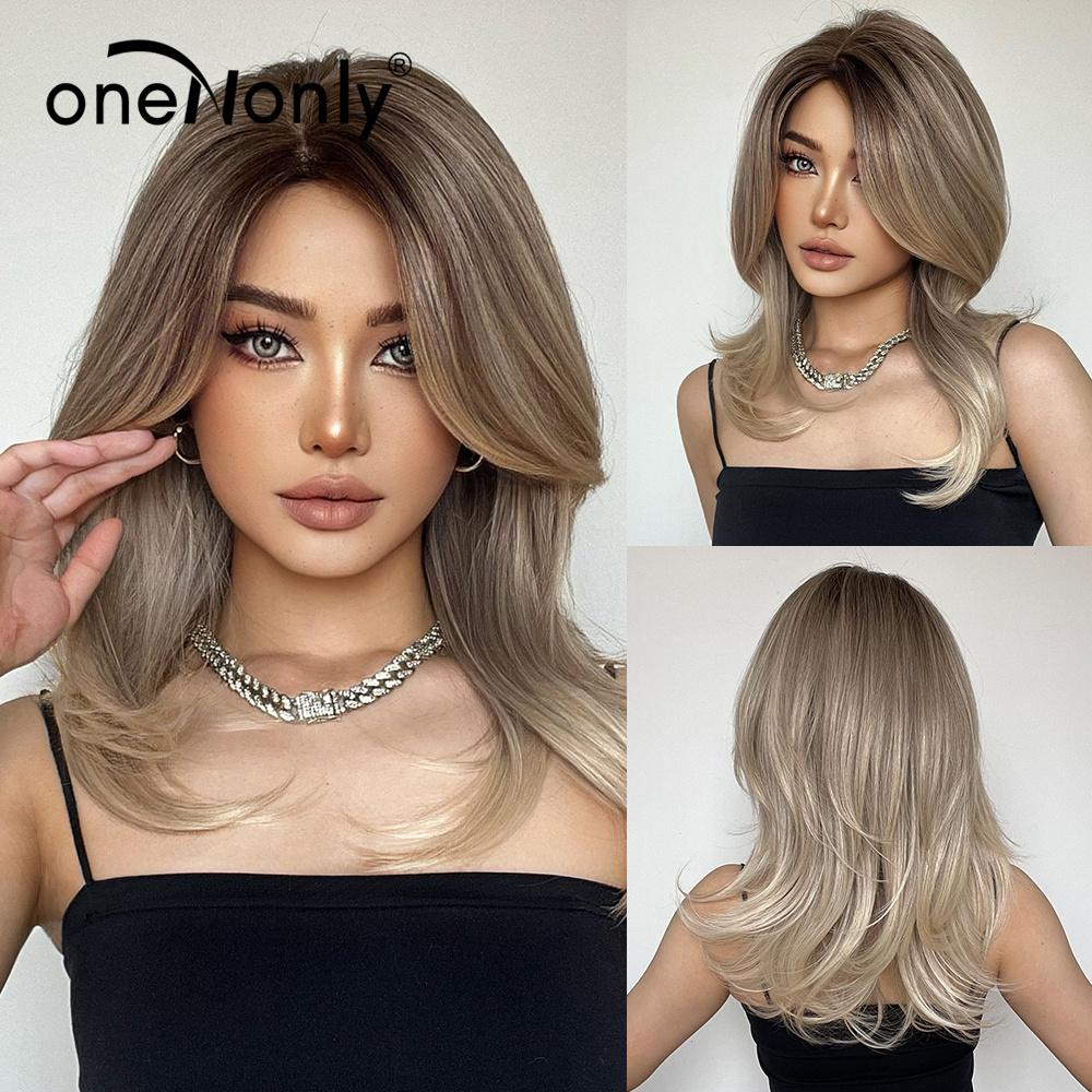 OneNonly Perucă scurtă Bob Perucă blondă naturală Peruci femei pentru femei Păr rezistent la căldură zilnic