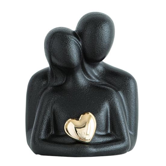 Romantische Paarskulptur Keramik Abstrakte Verliebte Figuren für Schlafzimmer TV-Schrank Heimregal Dekoration Hochzeit Valentinstag Jahrestag