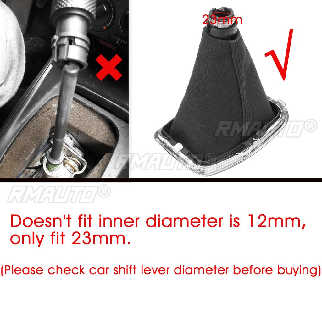 23mm 5/6 Speed Car Gear Shift Knob Lever Shifter Leather Gaitor Boot Cover for VW Golf 4 Cabriolet Variant Bora Jetta