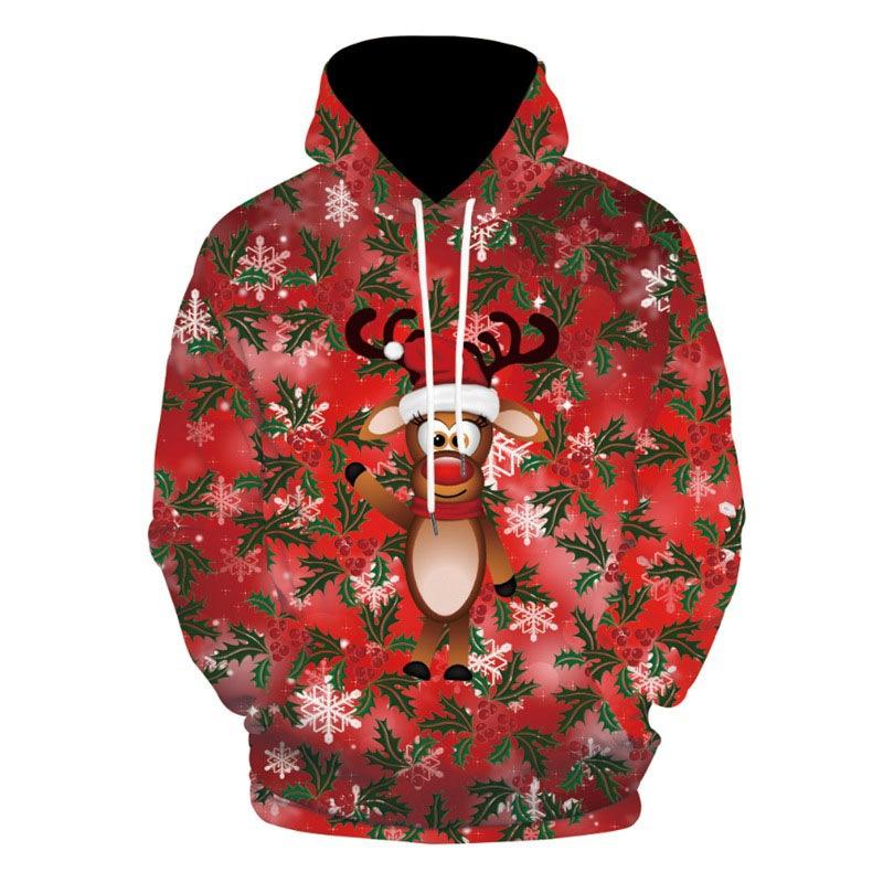 Spring Autumn Men's Hoodies Christmas Series 3D Printed Sweatshirt Long Sleeve Pullover Loose Comfortable Casual Couple Hoodie